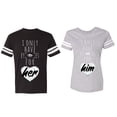 thumbnail image 1 of I Only Have Eyes For Him Her Matching Couple Cotton Jerseys (Men Black / Women Heather) (Men XL / Women XXL), 1 of 3