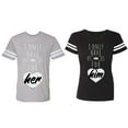 thumbnail image 1 of I Only Have Eyes For Him Her Matching Couple Cotton Jerseys (Men Heather / Women Black) (Men L / Women XXL), 1 of 3