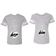 thumbnail image 1 of I Only Have Eyes For Him Her Matching Couple Cotton Jerseys (Men Heather / Women Heather) (Men M / Women XXL), 1 of 3