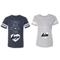 thumbnail image 1 of I Only Have Eyes For Him Her Matching Couple Cotton Jerseys (Men Navy / Women Heather) (Men S / Women S), 1 of 3