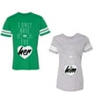 thumbnail image 1 of I Only Have Eyes For Him Her Unisex Couple Matching Cotton Jersey style T-Shirt Contrasting stripes on sleeves (Men Green / Women Heather) (Men XL / Women XL), 1 of 3
