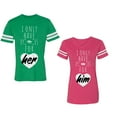 thumbnail image 1 of I Only Have Eyes For Him Her Unisex Couple Matching Cotton Jersey style T-Shirt Contrasting stripes on sleeves (Men Green / Women Pink) (Men XXL / Women L), 1 of 3