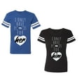 thumbnail image 1 of I Only Have Eyes For Him Her Unisex Couple Matching Cotton Jersey style T-Shirt Contrasting stripes on sleeves (Men Royal / Women Black) (Men XXL / Women XXL), 1 of 3