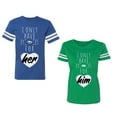 thumbnail image 1 of I Only Have Eyes For Him Her Unisex Couple Matching Cotton Jersey style T-Shirt Contrasting stripes on sleeves (Men Royal / Women Green) (Men XL / Women XL), 1 of 3