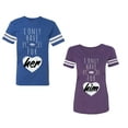 thumbnail image 1 of I Only Have Eyes For Him Her Unisex Couple Matching Cotton Jersey style T-Shirt Contrasting stripes on sleeves (Men Royal / Women Purple) (Men XXL / Women M), 1 of 3