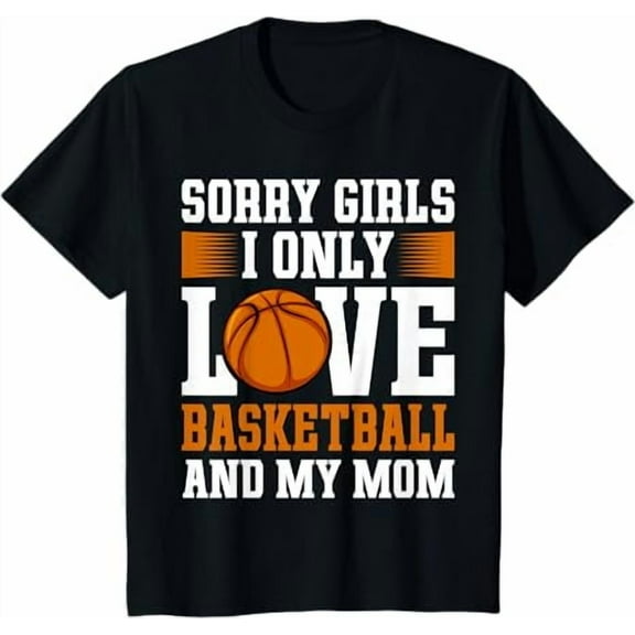 I Only Love Basketball and My Mom Valentine's Day Basketball Boys T-Shirt