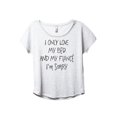 thumbnail image 1 of I Only Love My Bed And My FIANCE I'm Sorry Women's Fashion Slouchy Dolman T-Shirt Tee Heather White 3X-Large, 1 of 3