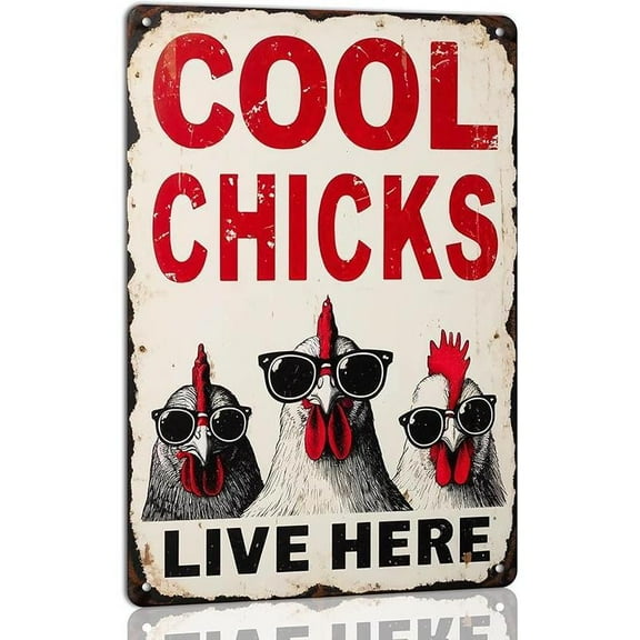 I Only Want Chickens Metal Tin Sign - Coop Accessories for Feeder, Novelty Poster, Gifts for Chicken Lovers - 8x12 Inch Decor Room