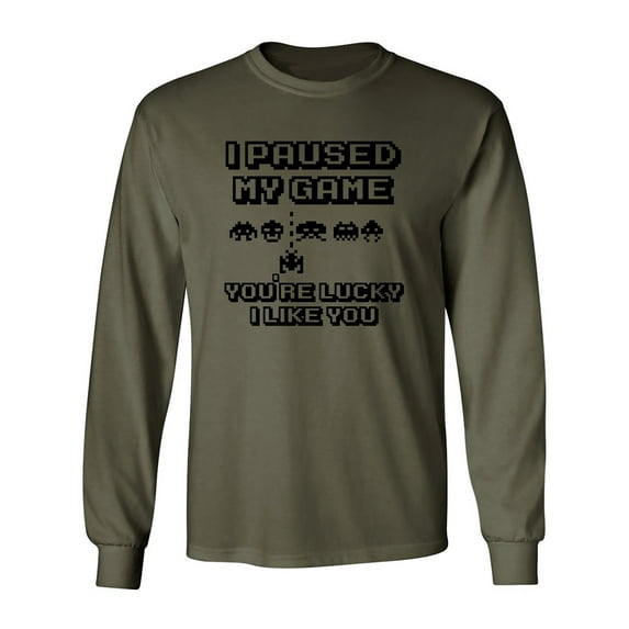 I PAUSED MY GAME Adult Long Sleeve T-shirt