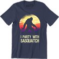 thumbnail image 1 of I Party With Sasquatch Funny Bigfoot Camping Vintage Gift Men's T-Shirt, 1 of 4