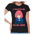thumbnail image 1 of I Paused My Anime to Be Here T-Shirt for Women Anime Ladies Tees Sarcastic Shirt Japanese Kawaii Manga Geek Gifts, 1 of 4