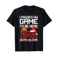 thumbnail image 1 of I Paused My Game To Be Here Christmas Gamer Santa Hat Pajama T-Shirt, 1 of 5