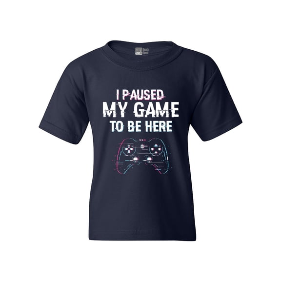 I Paused My Game To Be here Video Games Funny DT Youth Kids T-Shirt Tee