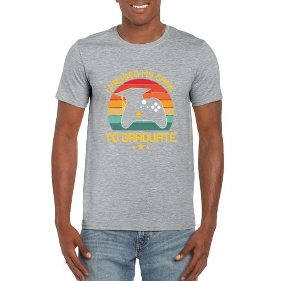 I Paused My Game to Graduate Funny Gamer School Graduation T-Shirt, for men & women, up to size 5XL