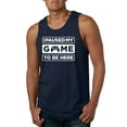 thumbnail image 1 of I Paused My Game to be Here Gaming Sports Mens Graphic Tank Top, Navy, X-Large, 1 of 3