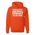 thumbnail image 1 of I Paused My Game to be Here Gaming Sports Unisex Graphic Hoodie Sweatshirt, Orange, Small, 1 of 3