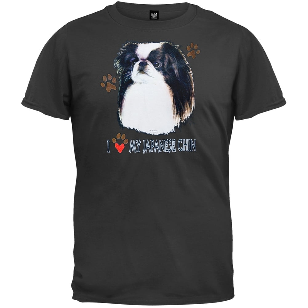 I Paw My Japanese Chin Black T Shirt Large
