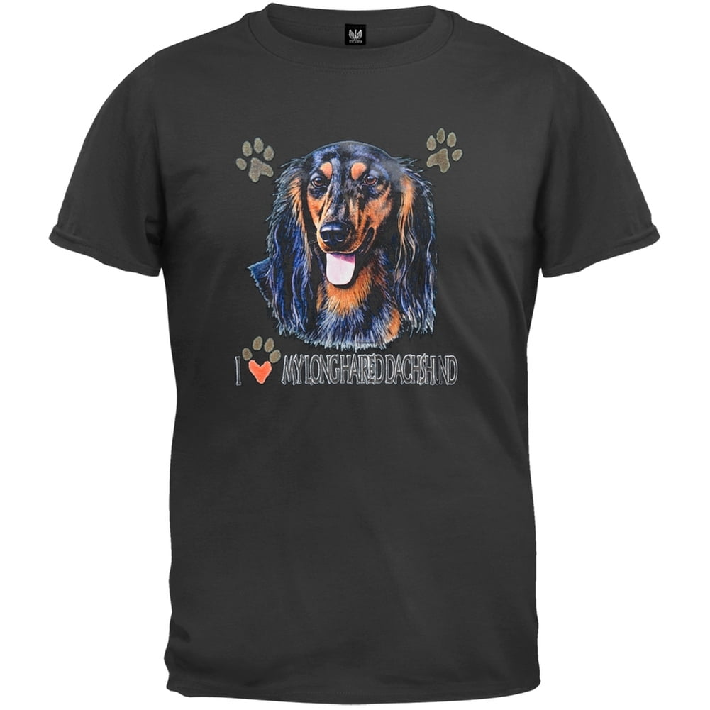 Long haired dachshund t shirts 2025