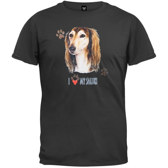 I Paw My Saluki Black T-Shirt - 2X-Large