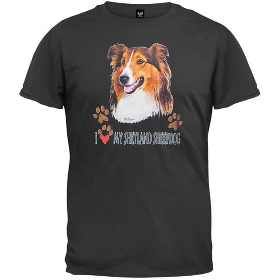 I Paw My Shetland Sheepdog Black T-Shirt - Medium