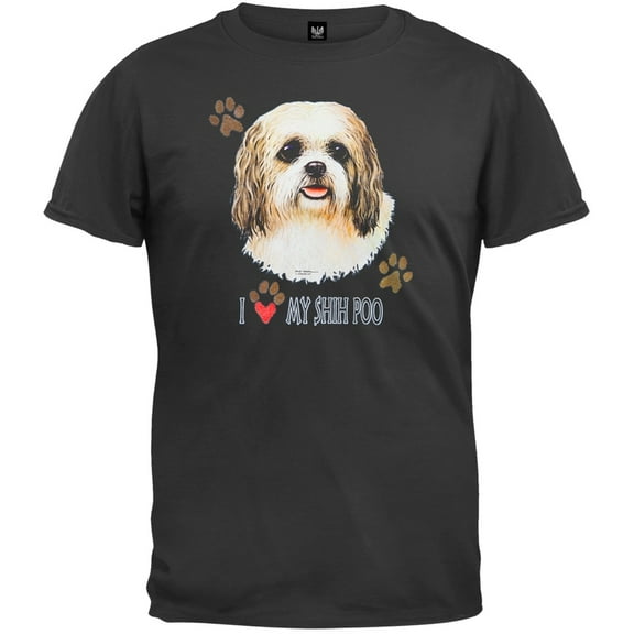 I Paw My Shih Poo Black T-Shirt - X-Large