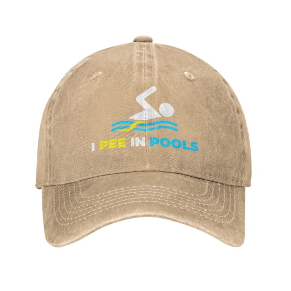 I Pee In Pools Logos Cowboy Hat Baseball Hat Trucker Hat For Men Women Retro Denim Hats Baseball Cap Dad Hat