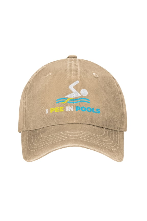 I Pee In Pools Logos Cowboy Hat Baseball Hat Trucker Hat For Men Women Retro Denim Hats Baseball Cap Dad Hat