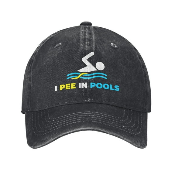 I Pee In Pools Logos Cowboy Hat Baseball Hat Trucker Hat For Men Women Retro Denim Hats Baseball Cap Dad Hat