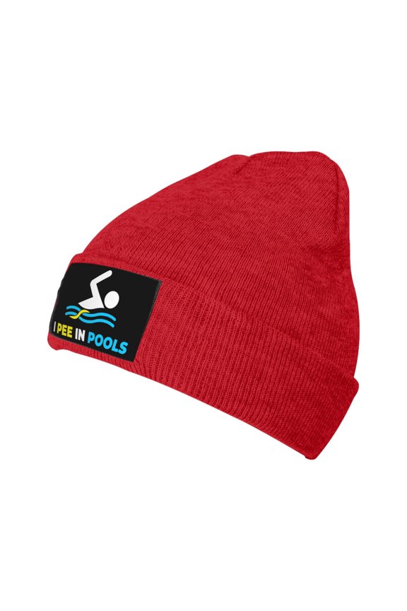 I Pee In Pools Logos Unisex Knitted Hats Fashionable Autumn And Winter Warm Beanie Knitted Hip-Hop Hat