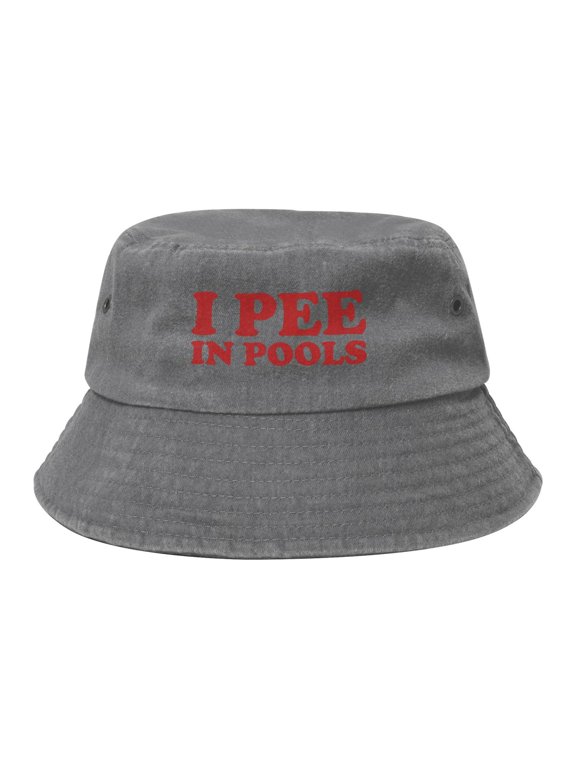 I Pee In Pools Washed Bucket Hat For Men Women Denim Bucket Hat Sun Hat Cowboy Fishing Beach Hat