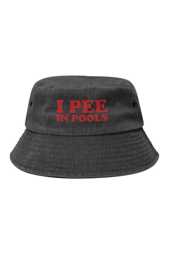 I Pee In Pools Washed Bucket Hat For Men Women Denim Bucket Hat Sun Hat Cowboy Fishing Beach Hat