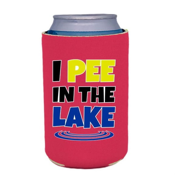 I Pee In The Lake Can Coolie (Pink)