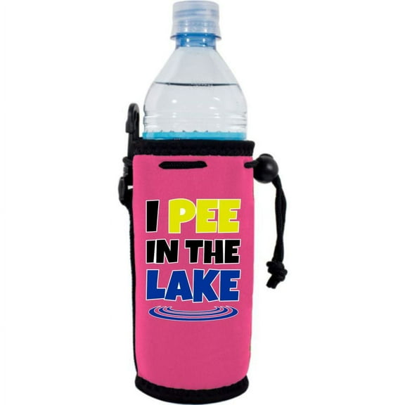I Pee In The Lake Water Bottle Coolie (Pink)