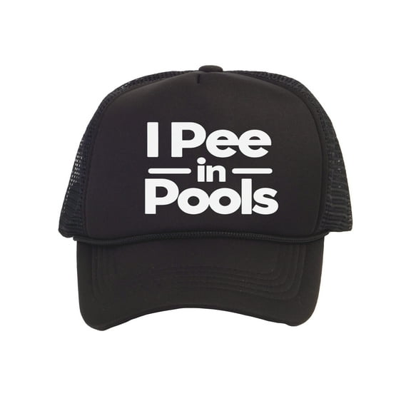 I Pee In The Pools Hat - Funny Trucker Hats For Men Women Silly Hats Black