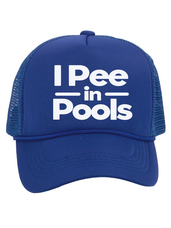 I Pee In The Pools Hat - Funny Trucker Hats For Men Women Silly Hats Royal