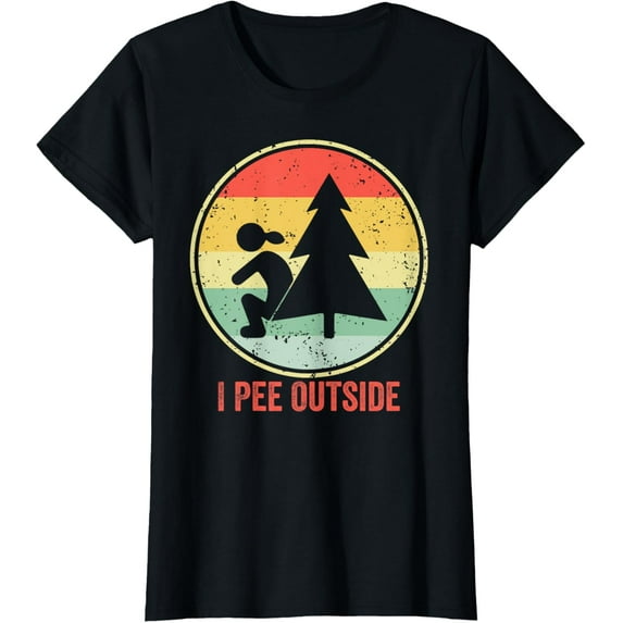 I Pee Outside Retro Vintage Funny Camping saying Funny Creative Graphic T-Shirt