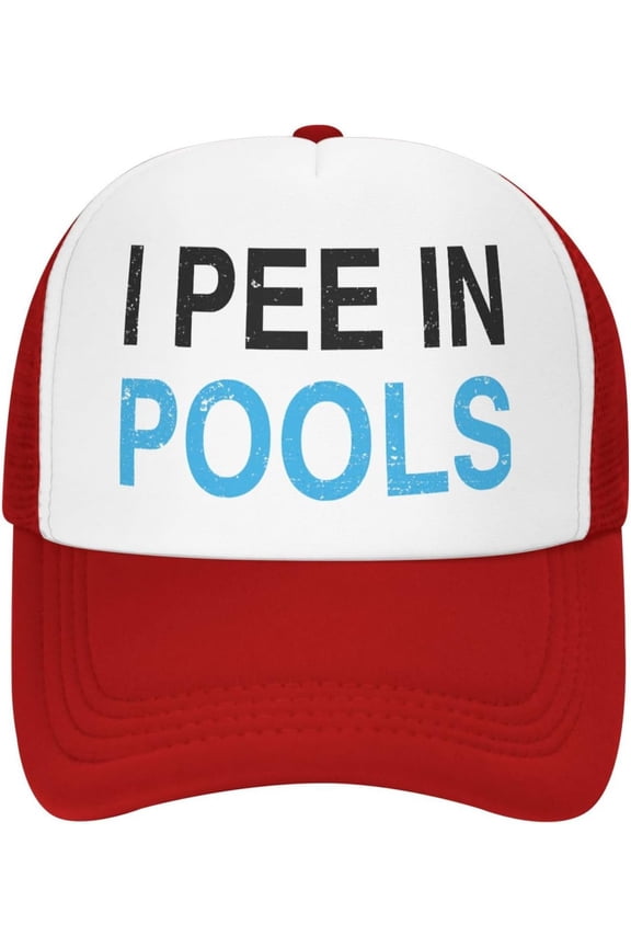 I Pee in Pool Cap Women's Plain Trucker Hat I Pee in Pool Unisex Caps