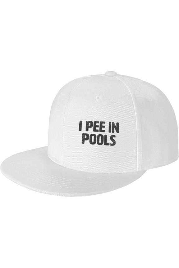 I Pee in Pool Funny Swimming Baseball Cap Men Trucker Hat Women Dad Hat Sun Hat Adjustable Ponytail Hat Black
