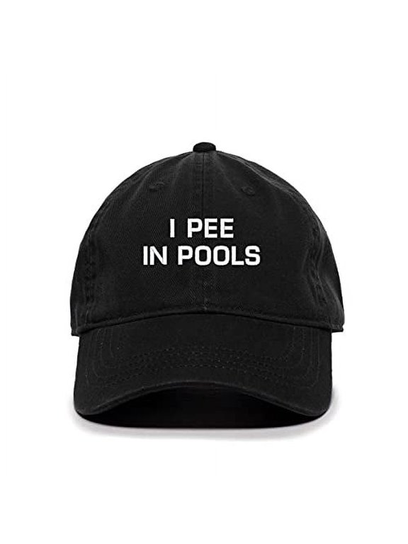 I Pee in Pools Baseball Cap Embroidered Cotton Adjustable Dad Hat Black