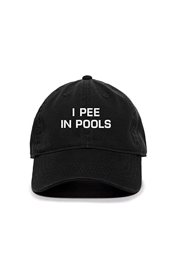I Pee in Pools Baseball Cap Embroidered Cotton Adjustable Dad Hat Black