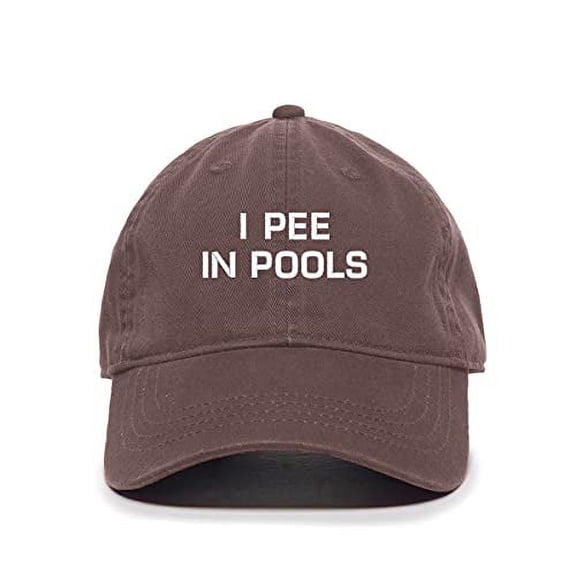 I Pee in Pools Baseball Cap Embroidered Cotton Adjustable Dad Hat Brown