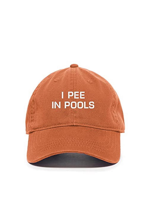 I Pee in Pools Baseball Cap Embroidered Cotton Adjustable Dad Hat Orange