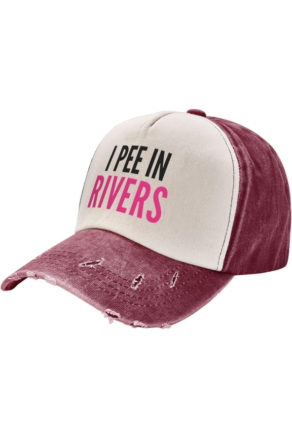 I-Pee-in-Rivers Trucker Hat Funny Gag Gift Hat Fun Humor Baseball Cap Party Hat for Women Men Red