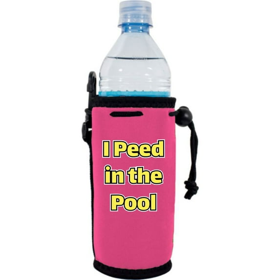 I Peed in the Pool Neoprene Water Bottle Coolie (Pink)