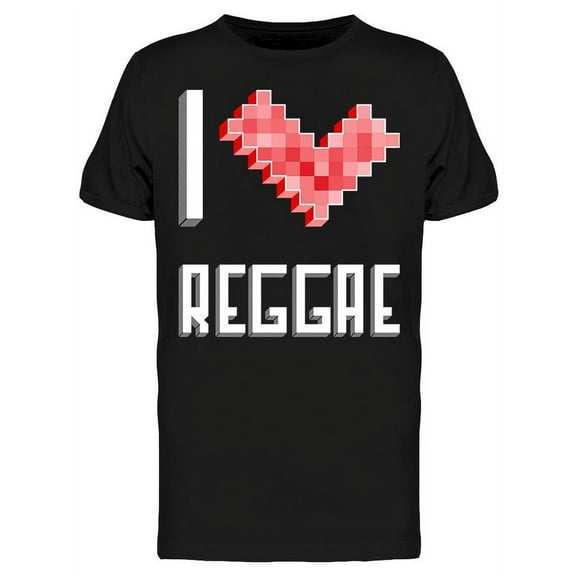 I Pixeled Heart Reggae T-Shirt Men -Image by Shutterstock, Male Large