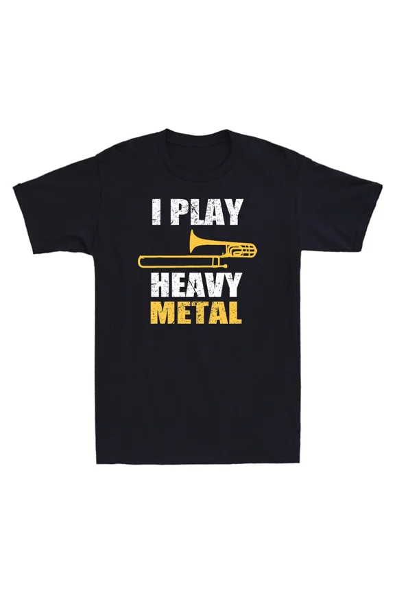 I Play Heavy Metal Funny Trombone Player Lover Gift Retro Unisex T-Shirt