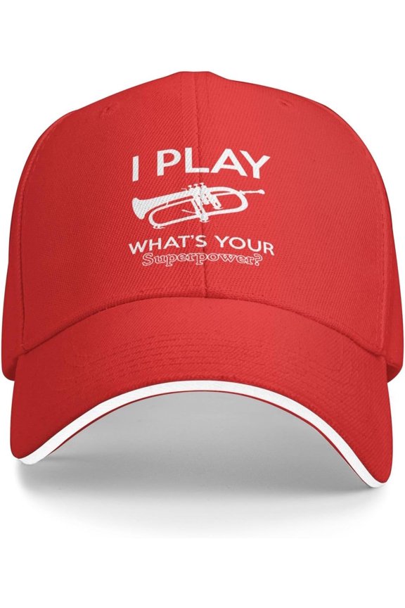 I Play Trombone What’s Your Superpower Trucker Hat Baseball Cap Funny Outdoor Travel Dad Caps