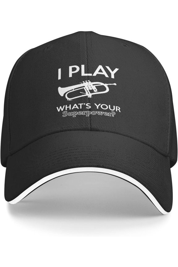I Play Trombone Whatu2019s Your Superpower Trucker Hat Baseball Cap Funny Outdoor Travel Dad Caps