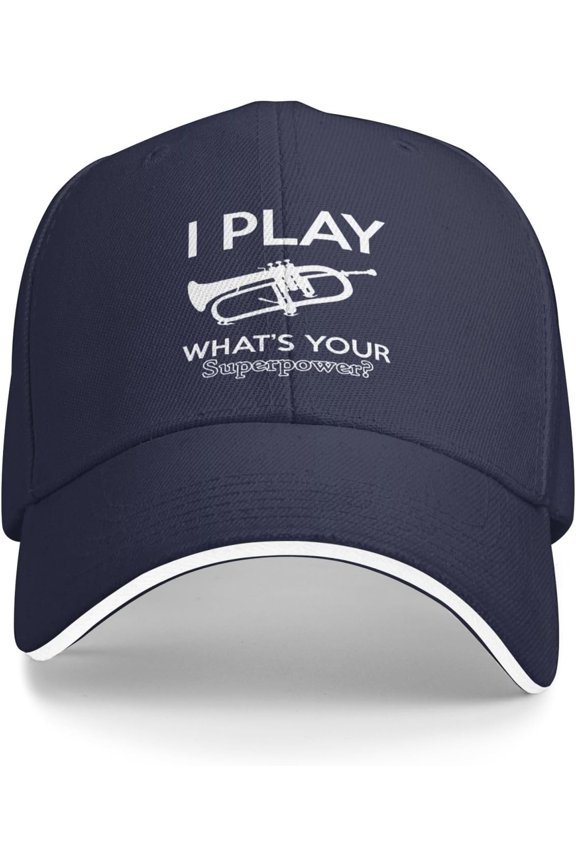 I Play Trombone Whatu2019s Your Superpower Trucker Hat Baseball Cap Funny Outdoor Travel Dad Caps