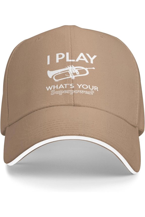I Play Trombone Whatu2019s Your Superpower Trucker Hat Baseball Cap Funny Outdoor Travel Dad Caps